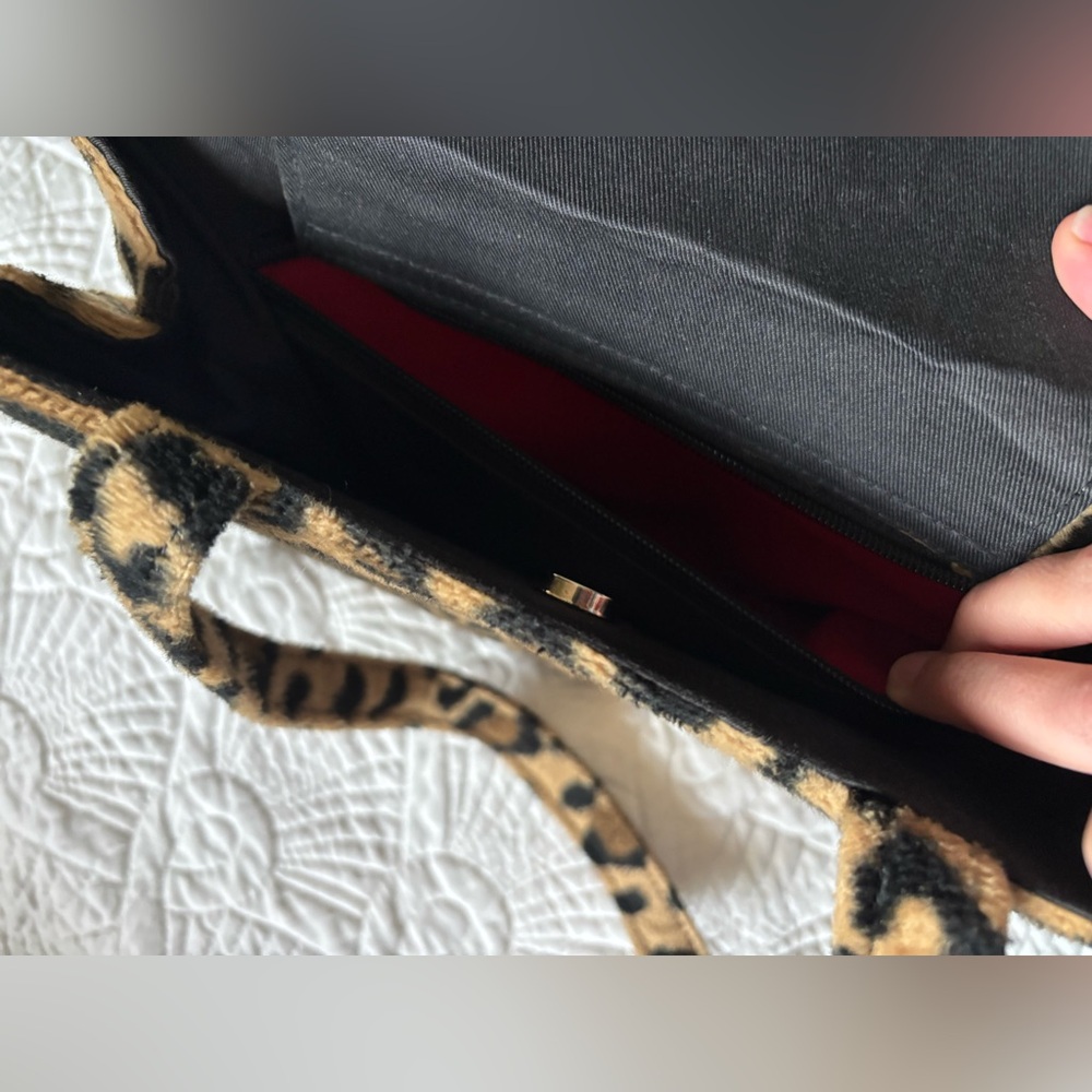 Vintage 90s Kate spade fuzzy leopard shoulder bag - Picture 9 of 9